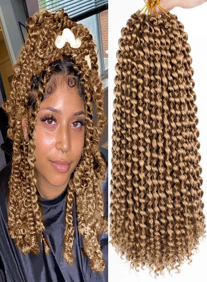 Leeven 12 Inch Blonde Short Water Wave Passion Twist Crochet Braiding Hair 7 Packs Synthetic Hot Water Setting Twist Hair Extensions for Distressed Butterfly Locs Pre looped Passion Braids Hair 27# - Image 1